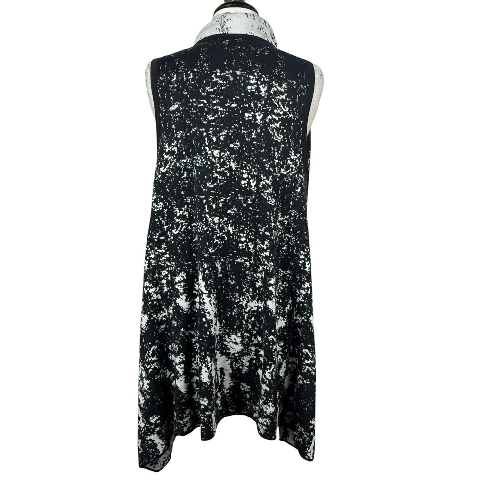 Stella Carakasi Vest Women S Black White Splatter Waterfall Natural Luxe Chic - Picture 2 of 11